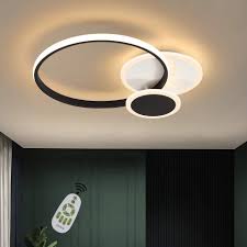 36w led deckenleuchte ultra dunne 6cm holz bunte runde. Zmh Led Deckenleuchte Deckenleuchte Dimmbar 39w Ring Design Schwarz Weiss Aus Eisen Aluminium Und Acryl Mit Fernbedienung Fur Esszimmer Schlafzimmer Wohnzimmer Buro Flur Online Kaufen Otto