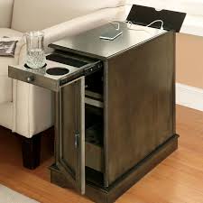 Kipling Tray Top Block End Table With Storage And Built In Outlets End Tables With Storage Sofa End Tables End Tables