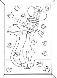 Cooking Cat Cats Adult Coloring Pages Cat coloring pages for adults.