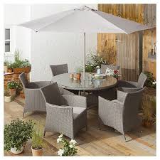 Tesco Direct Tesco San Marino 8 Piece Rattan Garden Dining Set Grey