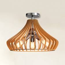 The dropped down design diffuses the light to the ceiling while the frosted glass shade emits a soft warm glow. Antique Style Wood Ceiling Light With Shade 3 Lights Flush Mount Ceiling Fixture For Dining Room Takeluckhome Com