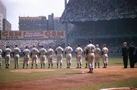 September 28 1955 At Yankee Stadium Before Game 1 Of The 1955 World Series Beautiful Shot Of The Dodgers Baseball Baseball Dugout New York Yankees Baseball