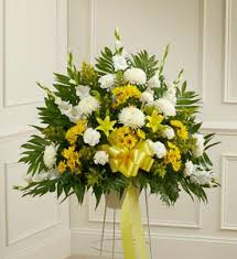 Maybe you would like to learn more about one of these? Heartfelt Sympathies Yellow Standing Basket Arranged By A Florist In Linden Nj 1 800 Flowers The Flower Gallery