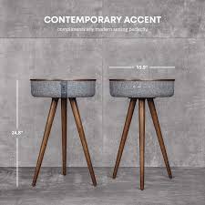 Sierra Modern Home Studio Smart Table With Built In 360a Bluetooth Speaker And Wireless Qi Charger Dark Oak Wood Click O Speaker Table Smart Table Furniture