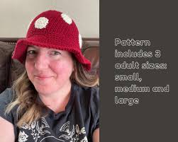 Mushroom Hat Crochet Pattern- Adult Easy Mushroom Bucket Pattern for Women-  Cottagecore Crochet Toadstool Hat Pattern