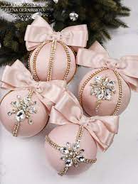 Learn how to make wreaths, snow globes, angels, and more handmade christmas decorations with this collection: Christmas Rhinestones Ornaments Handmade Balls In Gift Box Xmas Decorations Tree Decor Set Light Blush Baubles Pink Christmas Decorations Diy Christmas Baubles Christmas Ornaments
