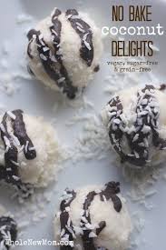 5 Ingredient Vegan No Bake Coconut Cookies Whole New Mom Recipe Healthy Sweets Food Recipes