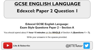 Jan 19 paper 2hr (ms). Gcse English Language Paper 2 Section A Question 1 Edexcel Revision 2017 Youtube