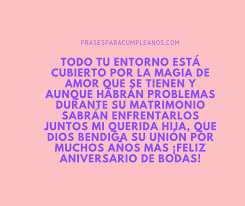 Felicitaciones De Aniversario De Bodas Para Mi Hija Frasescumple