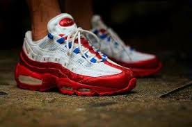 Nike Air Max 95 White Red Sneakers Nike Air Max Kicks Shoes Sneakers Nike