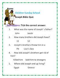 What is the last book in the bible? Joseph Bible Quiz Worksheet