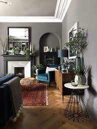 Dark Gray Walls In A Victorian Terrace House Vintage Sideboard Vintage Rug And Franco Albini Footst Grey Walls Living Room Living Room Grey Teal Living Rooms
