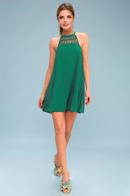 Tell Me Green Swing Dress In 2020 Swing Dress Green Dress Casual Dresses