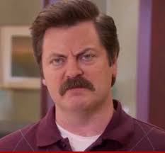 Ron Swanson Angry Scowl Blank Template Imgflip