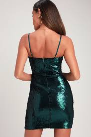 Glisten To Me Teal Green Sequin Surplice Mini Dress In 2020 Green Dress Casual Green Evening Gowns Green Dresses For Sale