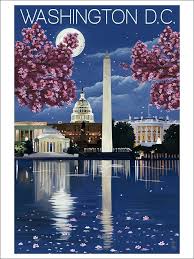 Amazon Com Washington Dc Night Scene 12x18 Art Print Wall Decor Posters Prints Vintage Travel Posters Travel Posters Retro Travel Poster