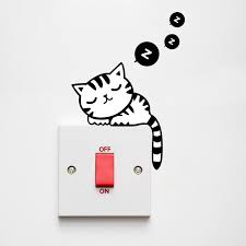 Cikarilabilir Uyku Kedi Sticker Ev Dekorasyon Ucretsiz Gemi Icin M3s2 Indirim Ev Dekor Www4 Odulfabrika Me