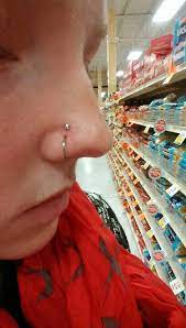 Double Nose Piercing Stacked This Is What I May Do Since I M Not Totally Loving The Placement Of My Single Double Nose Piercing Nose Piercing Ear Piercings