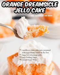 One of the best things about this orange creamsicle cake recipe is that you get that fun contrast in colors in the actual cake. Tidymom Recipe Https Tidymom Net Orange Dreamsicle Jello Cake Vanilla Cake Drizzled With Orange Jello And Topped With A Creamy Whipped Topping Gives This Vintage Recipe All The Flavors Of An Orange Creamsicle Facebook