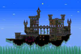I Got Bored So I Made A Floating Castle Terraria Castle Terraria House Ideas Terrarium Base