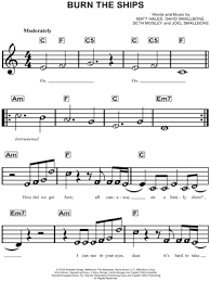 Makingmusicfun.net edition includes unlimited prints. For King Country Burn The Ships Sheet Music For Beginners In C Major Download Print Sku Mn0211584