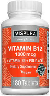 Check spelling or type a new query. Amazon Com Vitamin B12 1000 Mcg Methylcobalamin B6 Folic Acid 180 Vegan Tablets Best Supplement To Increase Energy Enhance Mood Sharpen Focus And Boost Metabolism Health Personal Care