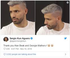 Cut your own hair short bob you how to cut a line bob hairstyle at home trending posts nigeria hairstyle weavon cornrow hairstyles for black women kun aguero haircut how to cut a bob haircut and side bangs at home shoulder. Sergio Aguero S Silver Hair Has Fans Expecting A Derby Day Hat Trick