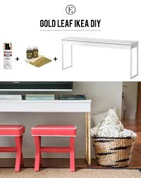 Add Guilt Free Glamour With This Affordable Ikea Hack Ikea Console Table Gold Leaf Diy Ikea Diy
