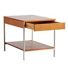 George Nelson Walnut Aluminum Side Table W Drawer Rejuvenation Teak Coffee Table Side Table Table