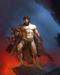 Defeated the giants/titans who could easily destroy mountains (with help from zeus, but it stated that if heracles didn´t helped, olympus would have been destroyed). Heracles And The Cerberus By Yueqing On Deviantart