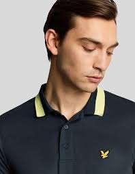 Lyle & Scott Golf Tipped Collar Polo Shirt in Blue for Men