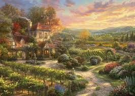 Mickey and minnie in london. Thomas Kinkade Disney Puzzle 2000