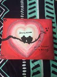 Instead of putting them in the trash , why not be resourceful and turn them into. A Painting For Your Girlfriend Boyfriend Simple And Easy Tools Needed Canvas Paint Brushes A Cute Paintings Simple Canvas Paintings Kids Canvas Painting