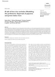 PDF) A tale of two rice varieties: Modelling the prehistoric dispersals of  japonica and proto- indica rices