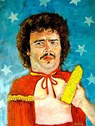 I Think It S Too Funny That Someone Took The Time To Paint This Funny Line From Nacho Libre Get That Corn Outta My Face Mov Bones Funny Art Fun