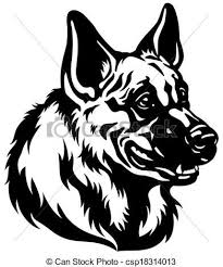 Vector Clip Art Of Shepherd Dog Head German Shepherd Dog Head Black And Csp18314013 Sear Black And White Illustration German Shepherd Dogs Shepherd Dog
