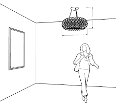 You can play around with the width of your chandelier, but this is the best measurement. Lightology Chandelier Size Calculator