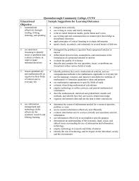 Queensborough Community College Cuny Educational Sample Suggestions For Learning Outcomes Objective