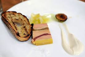 Marble Foie Gras Terrine Prosciutto Fennel Yogurt Honey Bruleed Figs 2002 Brut Grand Cru Godme Verzenay Gourmand Food Gourmet