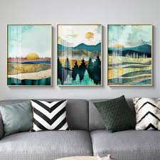 Nordic Sunrise Sunset Canvas Painting Landscape Posters And Print Unique Decor Wall Art Pictures For Living Room Bedroom Aisle Sunset Wall Art Landscape Wall Decor Sunset Canvas Painting