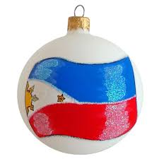 Flag Of Philippines Glass Ball Christmas Ornament Christmas Ornaments Glass Christmas Ornaments Glass Ball