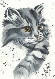 Peinte A La Main Peinture Originale Artiste Vente Directe Chat 2 Peinture De Chat Peinture Originale Dessin Chat