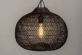hanglamp 13212 modern retro riet zwart hanglamp plafondverlichting lampen eettafel