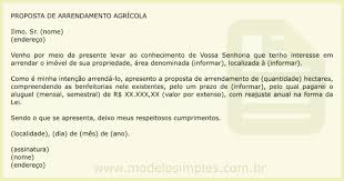 Modelo De Carta Proposta De Arrendamento Agricola