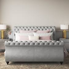 Rosdorf Park Matos Tufted Upholstered Sleigh Bed Reviews Wayfair