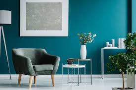 Quels Rideaux Avec Un Mur Bleu Canard Architecte Interieur Peinture Salon Renovation Maison