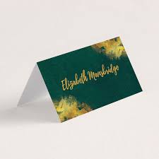 For those of you new to canva, it's a. Emerald Gold Folded Wedding Place Cards From 1 20 Each