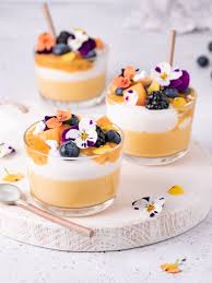 Mango Vanilla Panna Cotta With Passion Fruit Coulis Recipe Vanilla Panna Cotta Panna Cotta Food