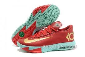 Nike Kevin Durant Kd 6 Vi Christmas Light Crimson Metallic Gold Green Glow For Sale Cheap Kd 6 Nike Shoes Online Jordan Shoes Online