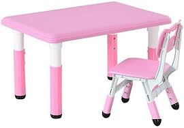 Children S Combined Study Table And Chair Set Height Adjustable Plastic Work Table Desk In 2020 Study Table And Chair Childrens Desk And Chair Toddler Table And Chairs